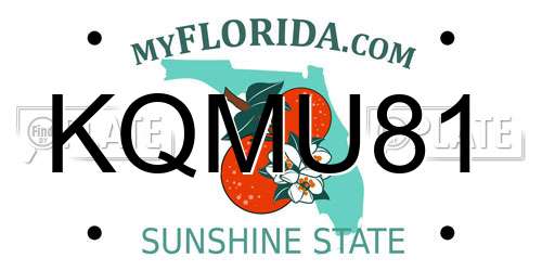 KQMU81 Florida License Plate