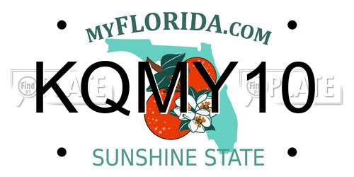 KQMY10 Florida License Plate