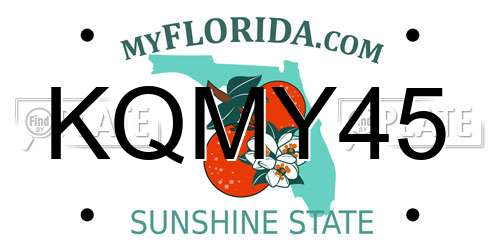 KQMY45 Florida License Plate