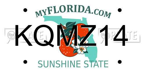 KQMZ14 Florida License Plate
