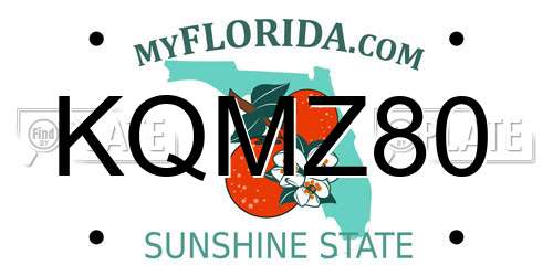 KQMZ80 Florida License Plate