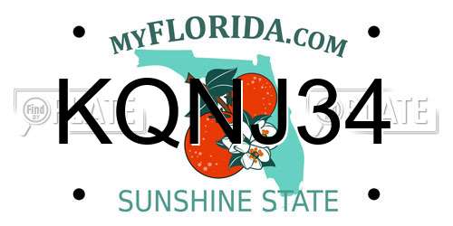 KQNJ34 Florida License Plate
