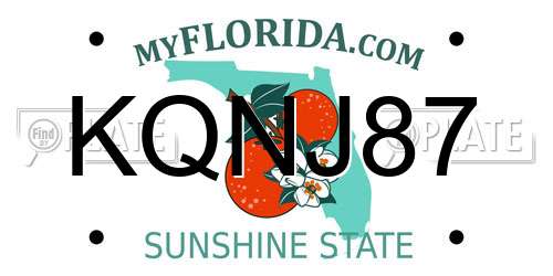 KQNJ87 Florida License Plate