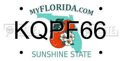 KQPF66 Florida License Plate