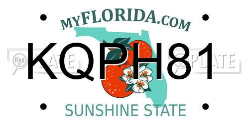 KQPH81 Florida License Plate