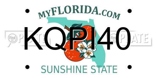 KQPI40 Florida License Plate