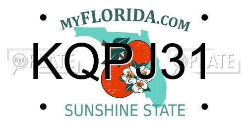 KQPJ31 Florida License Plate