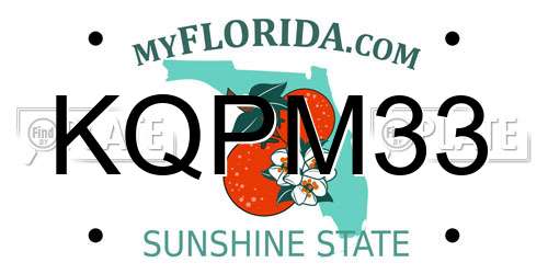 KQPM33 Florida License Plate