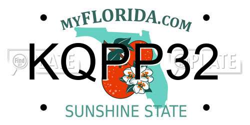 KQPP32 Florida License Plate