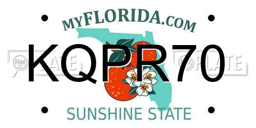 KQPR70 Florida License Plate