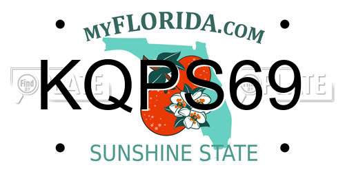 KQPS69 Florida License Plate