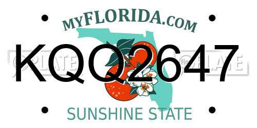 KQQ2647 Florida License Plate