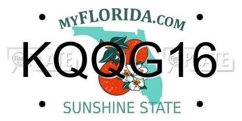 KQQG16 Florida License Plate