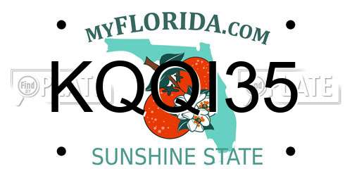 KQQI35 Florida License Plate