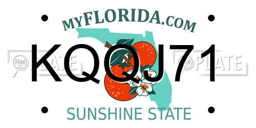KQQJ71 Florida License Plate