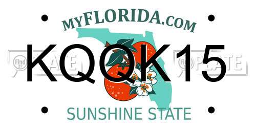 KQQK15 Florida License Plate