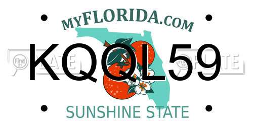 KQQL59 Florida License Plate
