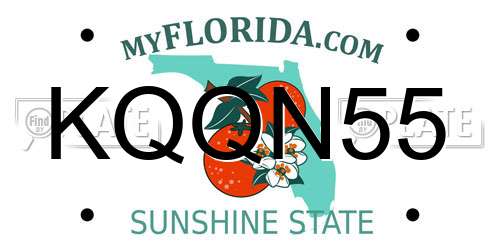 KQQN55 Florida License Plate