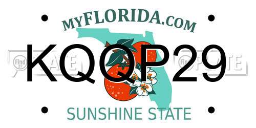 KQQP29 Florida License Plate