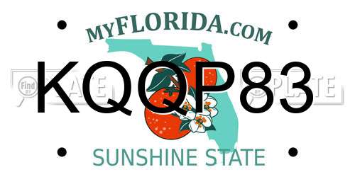KQQP83 Florida License Plate