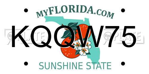 KQQW75 Florida License Plate