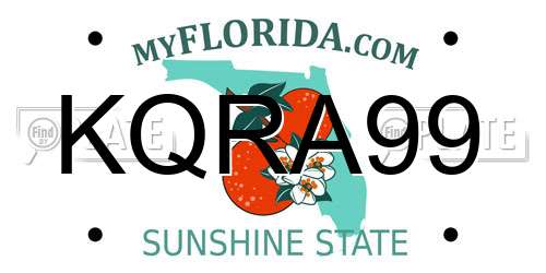 KQRA99 Florida License Plate