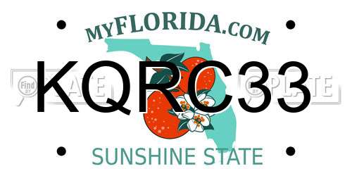 KQRC33 Florida License Plate