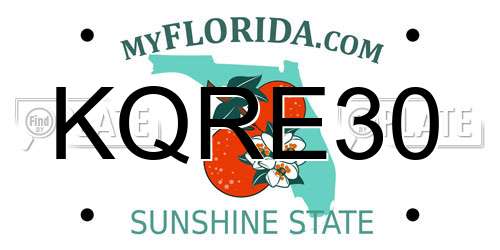 KQRE30 Florida License Plate