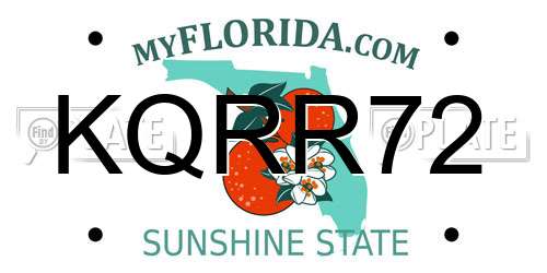 KQRR72 Florida License Plate