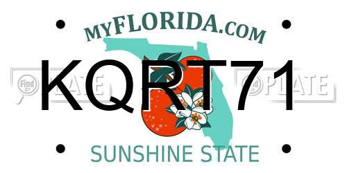 KQRT71 Florida License Plate