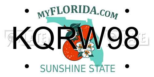 KQRW98 Florida License Plate