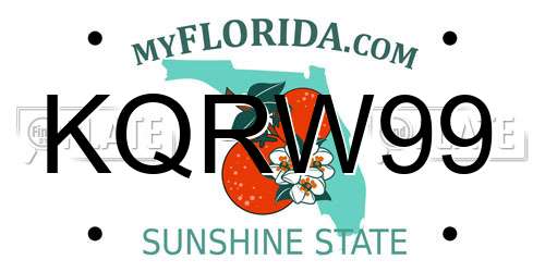 KQRW99 Florida License Plate