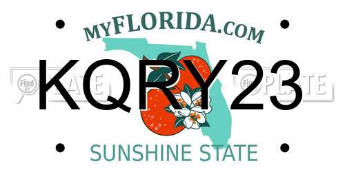 KQRY23 Florida License Plate