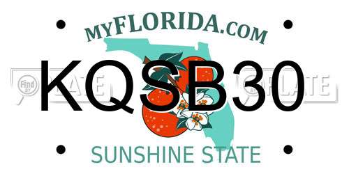 KQSB30 Florida License Plate