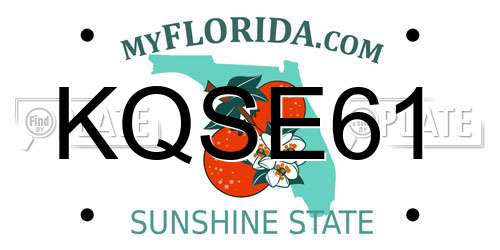 KQSE61 Florida License Plate