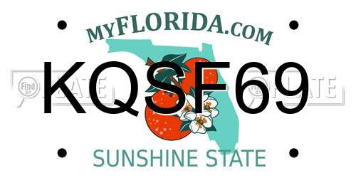 KQSF69 Florida License Plate