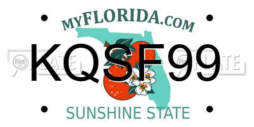 KQSF99 Florida License Plate