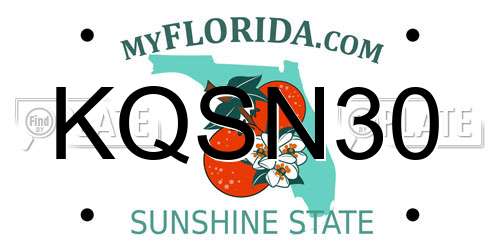 KQSN30 Florida License Plate