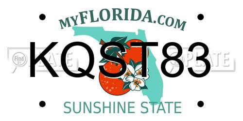 KQST83 Florida License Plate