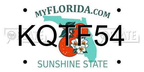 KQTF54 Florida License Plate