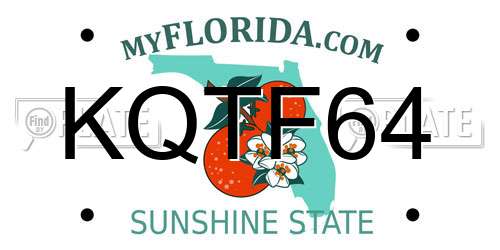 KQTF64 Florida License Plate
