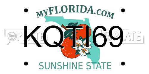 KQTI69 Florida License Plate