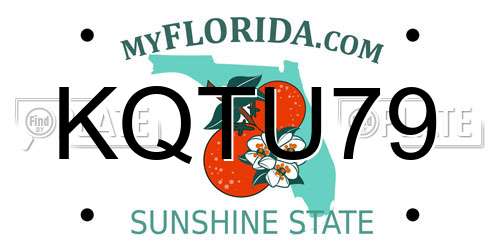 KQTU79 Florida License Plate