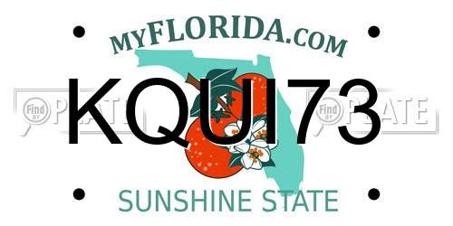 KQUI73 Florida License Plate