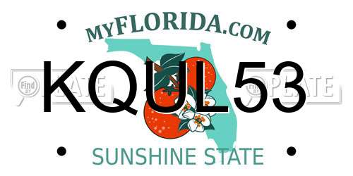 KQUL53 Florida License Plate