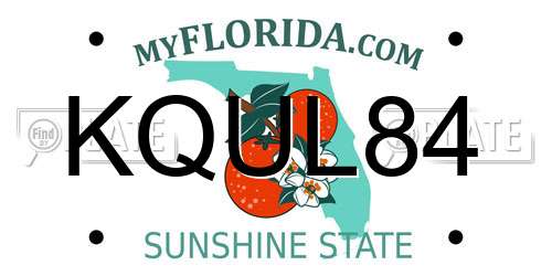 KQUL84 Florida License Plate