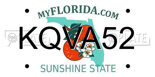 KQVA52 Florida License Plate