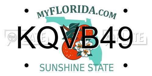 KQVB49 Florida License Plate