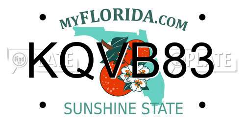 KQVB83 Florida License Plate