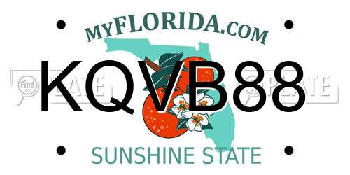 KQVB88 Florida License Plate